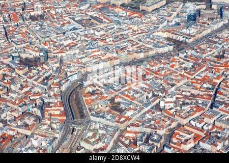 Luftpanorama der Stadt Valencia in Spanien Stockfoto