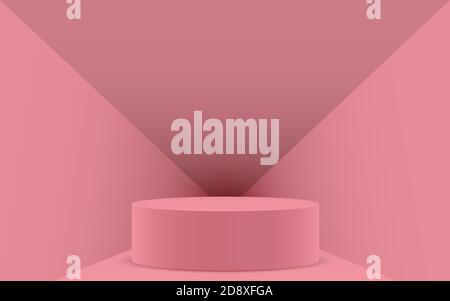 Rosa Vitrine im rosa Studio Zimmer Stock Vektor