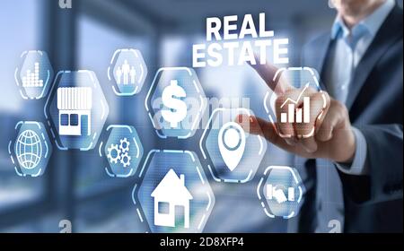 Immobilien. Kauf und Verkauf von Immobilien 2021. Stockfoto