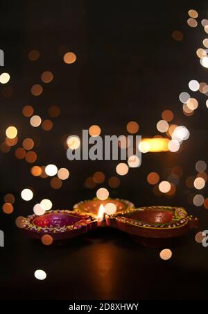 Schöne diwali Beleuchtung, selektiver Fokus Hintergrund Stockfoto