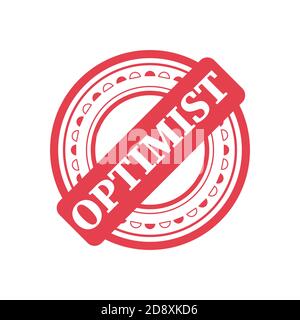 Roter Optimist Grunge Stempel. Vektorgrafik Stock Vektor
