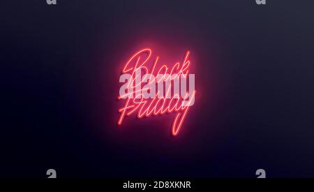Black Friday Verkauf Neon Banner. Schwarzer Freitag Schriftzug Stock Vektor