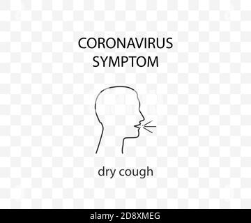 Coronavirus Symptom, trockener Husten, covid-19. Vektorgrafik. Stock Vektor