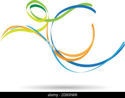 Mann springt, Vektor zeichnen Stock Vektor