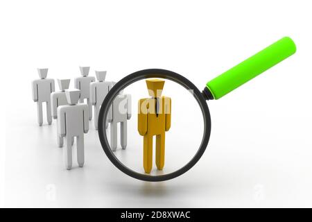 suchen Sie nach einer Gruppenfirma oder einer Personengruppe und suchen Sie Eine Führungskraft Stockfoto