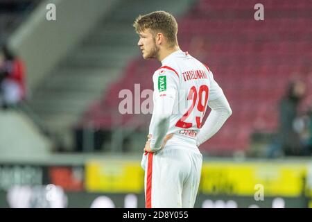 Jan THIELMANN (K) ist enttäuscht, enttäuscht, enttäuscht, enttäuscht, traurig, Fußball 1. Bundesliga, 6. Spieltag, FC Köln (K) - FC Bayern München (M) 1:2, am 31. Oktober 2020 in Köln. Foto: Elmar Kremser/Sven Simon/Pool # die DFL-Vorschriften verbieten die Verwendung von Fotografien als Bildsequenzen und/oder quasi-Video # # nur zur redaktionellen Verwendung # # Nationale und internationale Nachrichtenagenturen OUT # ¬ Nutzung weltweit Stockfoto