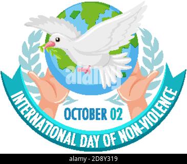 Internationaler Tag der Gewaltlosigkeit Ikone Illustration Stock Vektor