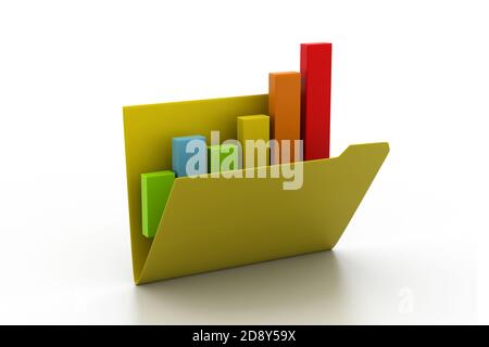 Business-Diagramm im Ordner Stockfoto