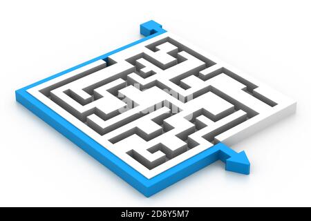 Labyrinth-Rätsel gelöst Stockfoto