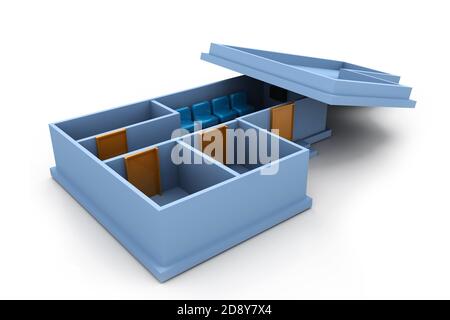 3D Haus Stockfoto