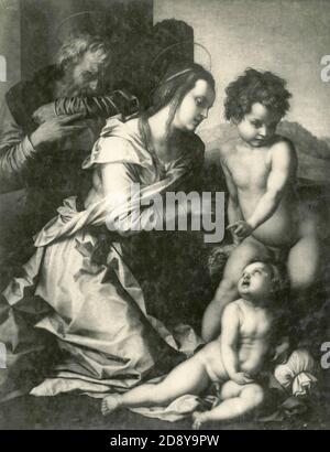 Die Heilige Familie, Gemälde des italienischen Künstlers Andrea del Sarto Stockfoto