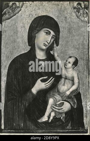 Madonna mit Kind, Gemälde des italienischen Künstlers Duccio di Buoninsegna Stockfoto