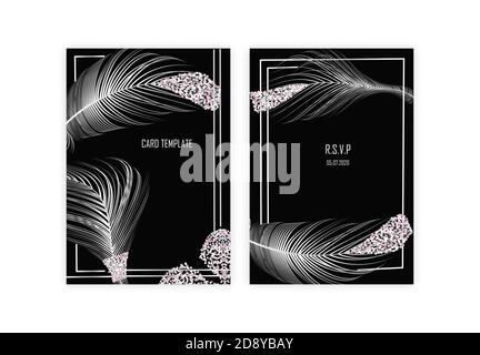 Setzen Sie eine Retro-Visitenkarte ein. Vektorhintergrund. Karte oder Einladung. . Stock Vektor