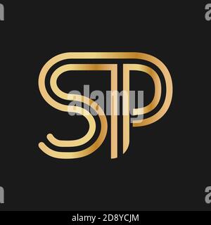 Großbuchstaben S und P. flaches Design in einem goldenen Farbton für ein Logo, eine Marke oder ein Logo. Vektorgrafik Stock Vektor