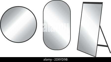 Satz isolierter Spiegel. Vektor. Stock Vektor