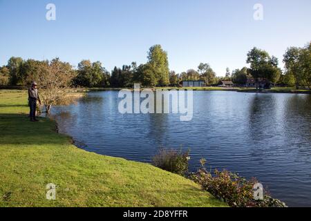 Testwood Forelle Fischerei, Hampshire, England, Vereinigtes Königreich. Stockfoto