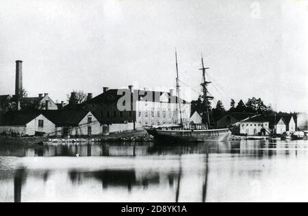 Historische und alte Bilder von Gustavsberg, Stockholm, Schweden. Weltweit bekannt für sein Porzellan. Stockfoto