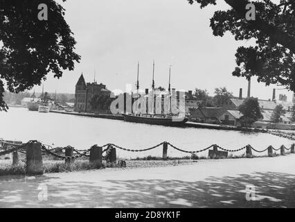 Historische und alte Bilder von Gustavsberg, Stockholm, Schweden. Weltweit bekannt für sein Porzellan. Stockfoto