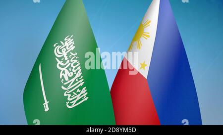 Saudi-Arabien und Philippinen zwei Flaggen Stockfoto