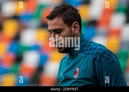 Gianluigi Donnarumma (AC Mailand) während Udinese gegen Mailand, italienische Fußballserie A Spiel in udine, Italien, November 01 2020 Stockfoto