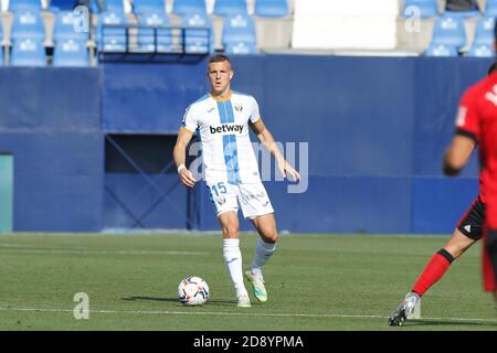 Leganes, Spanien. November 2020. Rodrigo Tarin (Leganes) Fußball : Spanisches 'La Liga Smartbank' Spiel zwischen CD Leganes 1-0 CD Mirandes im Estadio Municipal de Butarque in Leganes, Spanien . Quelle: Mutsu Kawamori/AFLO/Alamy Live News Stockfoto