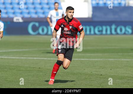 Leganes, Spanien. November 2020. Juan Berrocal (Mirandes) Fußball: Spanische 'La Liga Smartbank' Spiel zwischen CD Leganes 1-0 CD Mirandes im Estadio Municipal de Butarque in Leganes, Spanien. Quelle: Mutsu Kawamori/AFLO/Alamy Live News Stockfoto