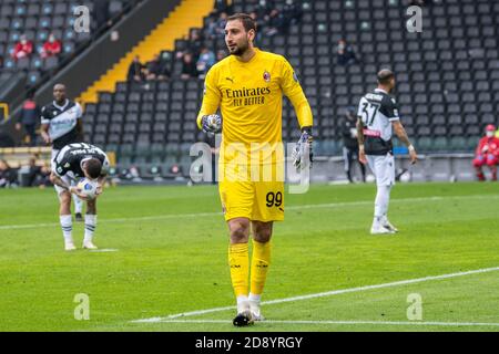 Gianluigi Donnarumma (AC Mailand) während Udinese gegen Mailand, Italienisches Fußballspiel Serie A, udine, Italien, 01 Nov 2020 Credit: LM/Alessio Marini Stockfoto