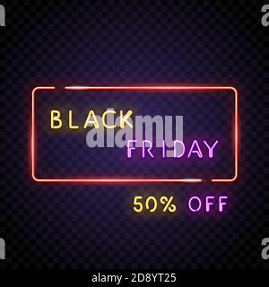 Neonrahmen mit schwarzem freitag Stock Vektor