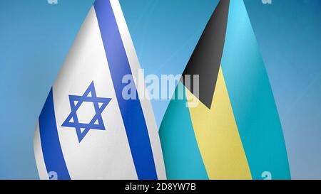 Israel und Bahamas zwei Flaggen Stockfoto