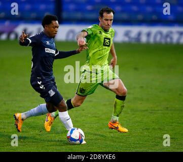 SOUTHEND, ENGLAND - 31. OKTOBER: Ashley Nathaniel-George von Southend Vereinigte sich während der zweiten Liga zwischen Southend United und Port Vale in Roots Hall Stadi Stockfoto