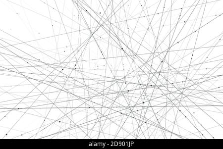 Neuronale Netzwerke. Wissenschaftlicher Hintergrund. Künstliche Intelligenz und Deep Learning Konzept. Linien und Knoten verbunden mit Zellen Computer Web. Vektor Stock Vektor