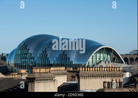 Sage Gateshead, Konzertsaal und Zentrum für musikalische Bildung in Gateshead, Nordostengland. Stockfoto