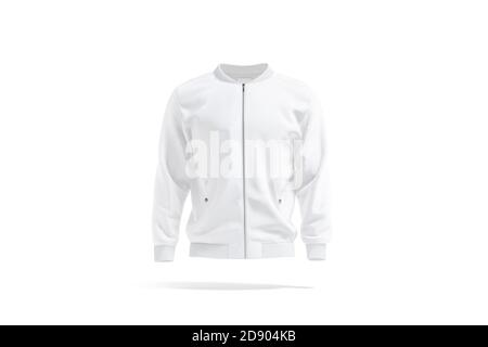 Blank weiße Bomberjacke Mockup, Vorderansicht Stockfoto