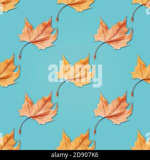 Nahtlos goldene Blätter Hintergrund. Herbst Blätter nahtlos Muster fallen Stockfoto