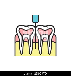 Symbol für die Farblinie der Dentalanästhesie. Piktogramm für Webseite, mobile App, Promo. Stock Vektor