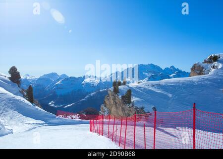 Dolomiten Dolomiti Italien im Winter schöne alpen Winterberge und Skipiste Cortina d'Ampezzo Col Gallina Berge berühmte Landschaft Ski Stockfoto