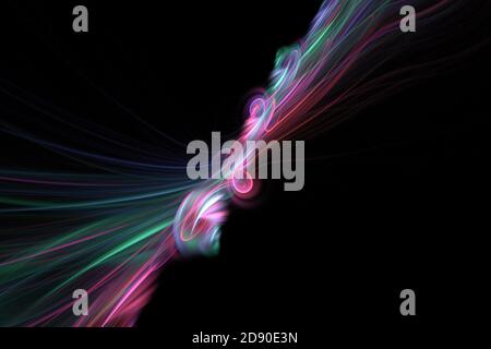 Dunkel Zusammenfassung Hintergrund mit einem glühenden abstrakte Wellen, abstrakten Hintergrund Stockfoto