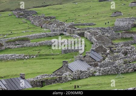 Das Dorf auf Hirta, St. Kilda. Stockfoto