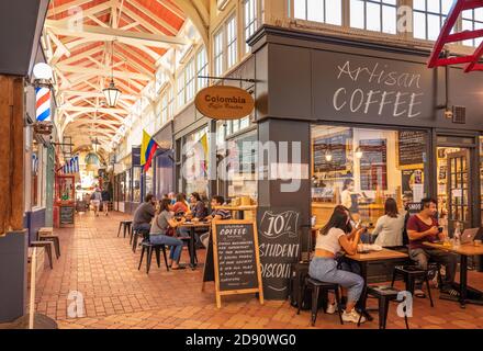 Oxford City Centre Artisan Coffee Shop in Oxford überdachter Markt Oxford Oxfordshire England GB Europa Stockfoto