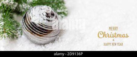 Frohe Weihnachten und guten Rutsch ins Neue Jahr, Urlaub Grußkarte Hintergrund. Selektive konzentrieren. Stockfoto