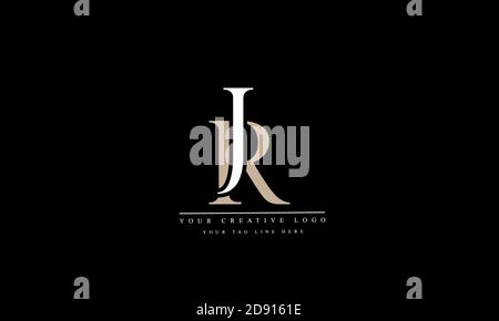 RJ JR-Vorlage für abstraktes Vektorlogo-Monogramm Stockfoto