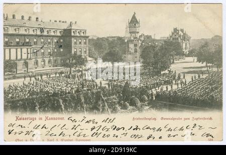 Karl F. Wunder PC 0558 Kaisertage in Hannover. Friederikenplatz. Generalprobe zum Zapfenstreich. Stockfoto