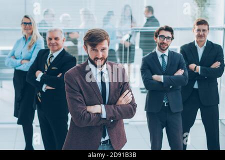 Gruppe führender Experten im Büro. Stockfoto