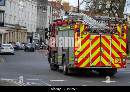 Warwickshire Fire and Rescue Service Engine in Leamington Spa Stockfoto