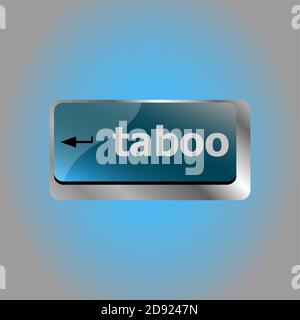 Computer-Tasten buchstabieren das Wort Tabu Stockfoto