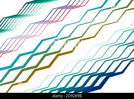 Zick-Zack, Zick-Zack, gewellt, winkend und gezackt, gezackte Linien, Streifen Design-Element. Schräg, schräg und schräg, schräge Wellleisten, Streifen Stock Vektor