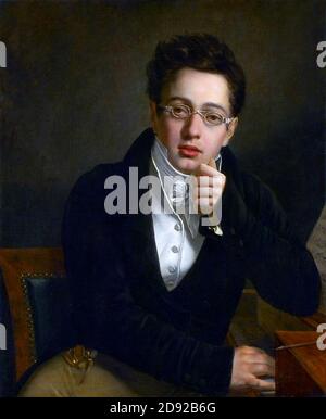 Franz Schubert. Porträt des österreichischen Komponisten Franz Peter Schubert (1797-1828) als junger Mann von Josef Abel, Öl auf Leinwand, frühe 1800er Jahre Stockfoto