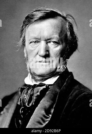 Richard Wagner. Porträt des deutschen Komponisten Wilhelm Richard Wagner (1813-1883) von Franz Hanfstaengl, 1871