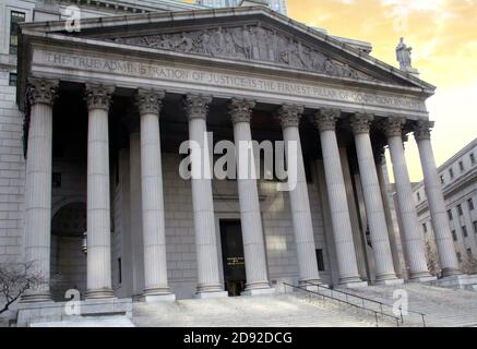 Die öffentlichen Gebäude der New York State Supreme Court befindet sich im Stadtteil Civic Center von Lower Manhattan in New York City Stockfoto
