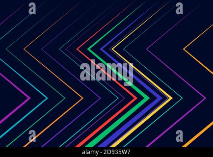Lebendige, lebendige Wellpappe, wellig, Zick-Zack, Kreuz-und gezackt, gekräuselt, Falten Linien, Streifen abstrakt geometrisch bunt, mehrfarbig Muster, Stock Vektor